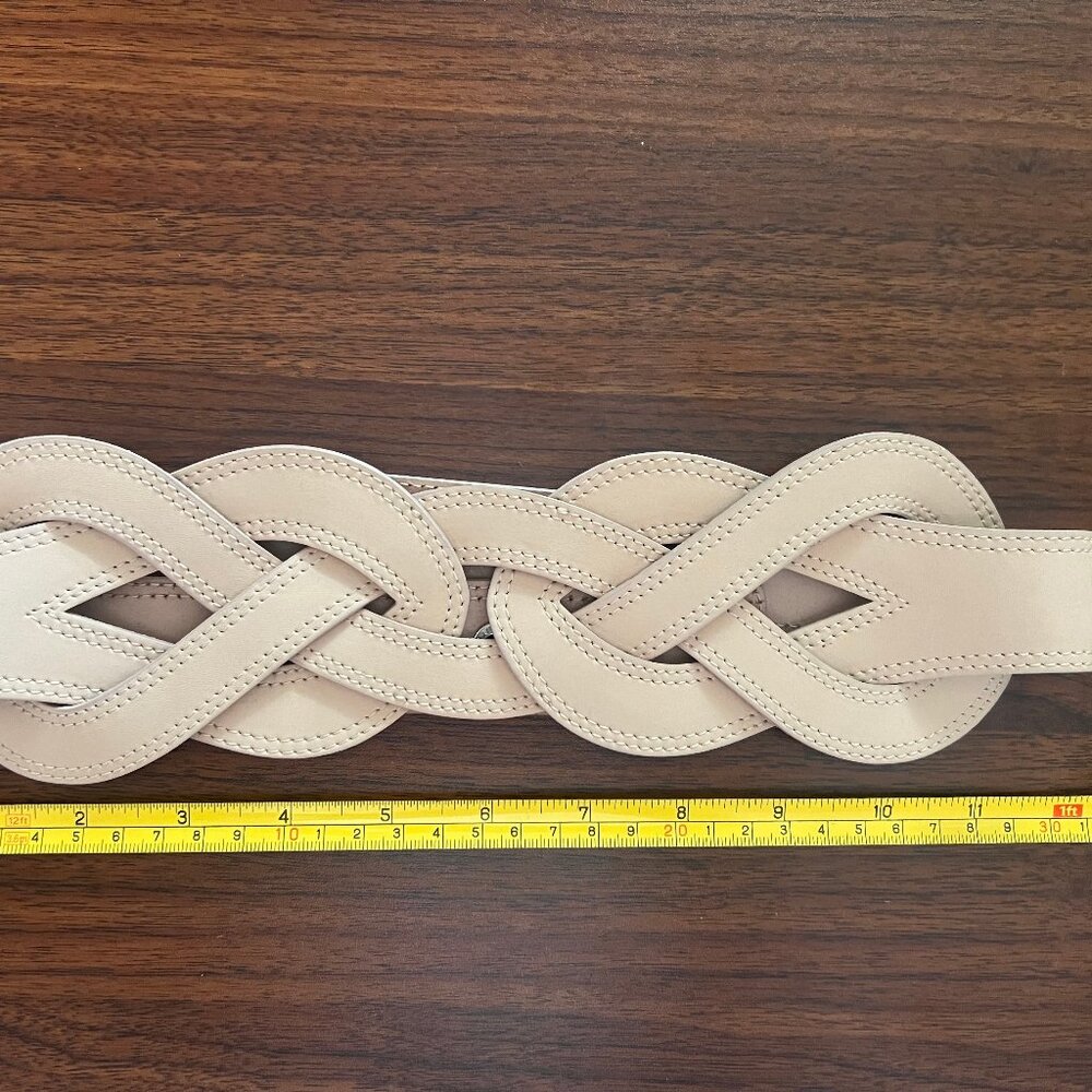 Club Monaco Wide Waist Belt Knot Nude Leather XS